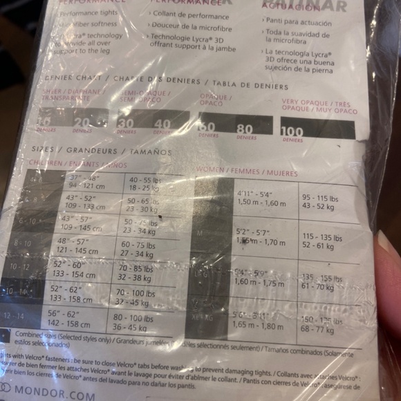 New MONDOR DANCE PERFORMANCE TIGHTS BLACK SHAPEWEAR NYLONS PANTYHOSE S - Picture 6 of 8